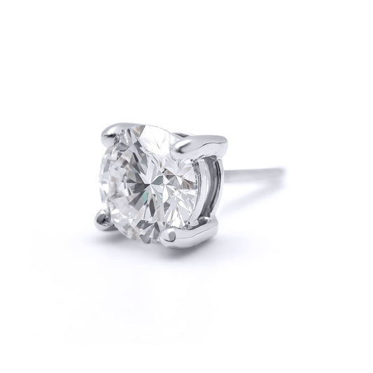 9ct White Gold 1ct Diamond Solitaire Stud Earrings - 9E096-100