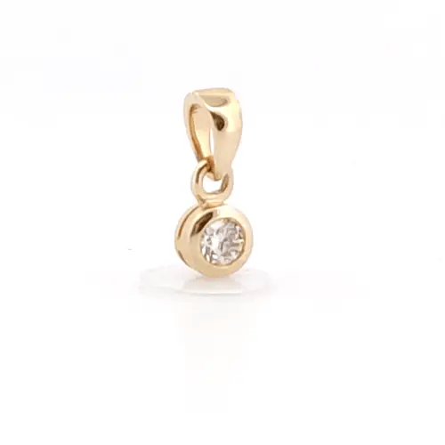 9ct Gold 0.2ct Diamond Donut Ring Solitaire Pendant - 9P001-020
