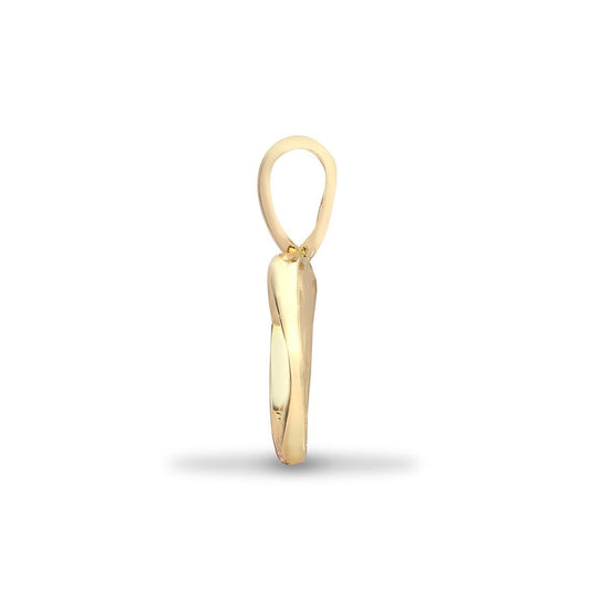 9ct Gold 0.025ct Diamond Dainty Love Heart Charm Pendant - 9P044