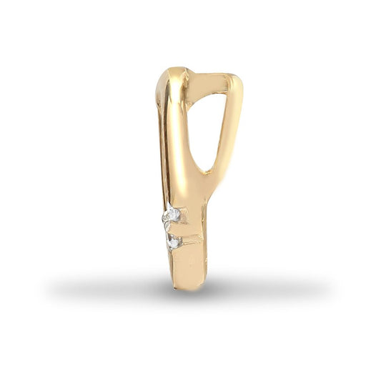 9ct Gold 0.01ct Diamond Tiny Dainty Love Heart Charm Pendant - 9P078