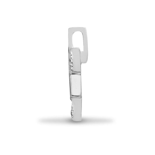 9ct White Gold 0.1ct Diamond Magen David Star Charm Pendant - 9P097