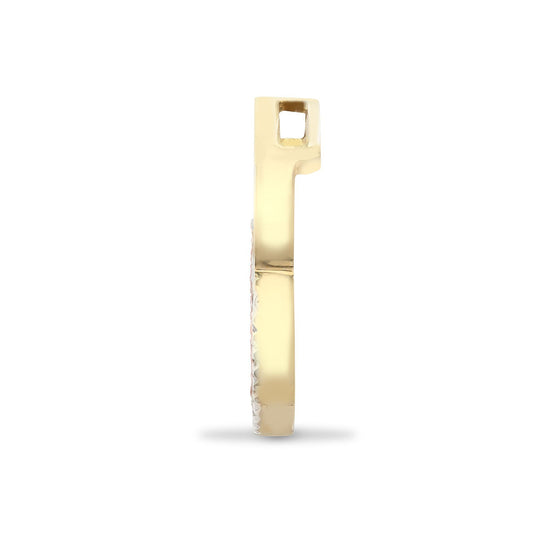 9ct Gold 0.1ct Diamond Magic Rings Halo Drop Pendant - 9P135