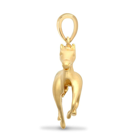 9ct Gold 0.01ct Diamond Stallion Horse Charm Pendant - 9P153