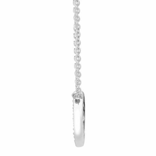 9ct White Gold 0.15ct Diamond Kiss Lips Charm Necklace - 9P157