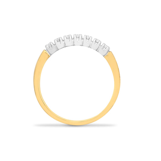 9ct Gold 0.25ct Diamond 7 Stone Half Eternity Ring 3mm - 9R018