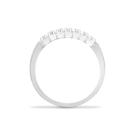 9ct White Gold 0.25ct Diamond 7 Stone Half Eternity Ring 3mm - 9R019