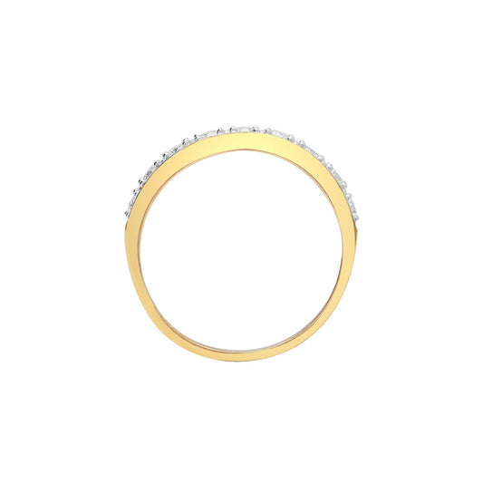 9ct Gold 0.31ct Diamond Smooth Pave Half Eternity Ring 3mm - 9R479