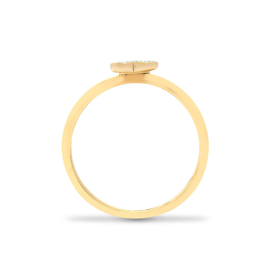 9ct Gold Diamond Solitaire-style Love Heart Cluster Ring 6mm - 9R611