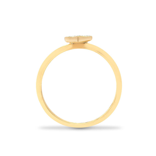 9ct Gold Diamond Solitaire-style Love Heart Cluster Ring 6mm - 9R611
