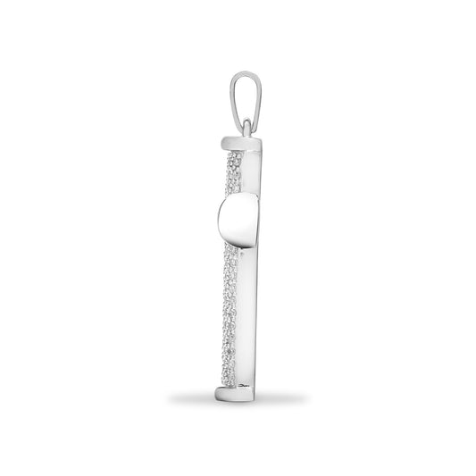 9ct White Gold 0.5ct Diamond Collared Cross Pendant - 9X036