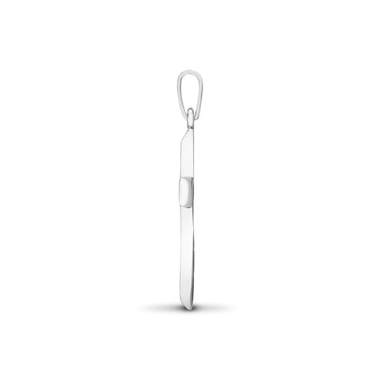9ct White Gold 0.25ct Diamond Bevelled Cross Pendant - 9X057