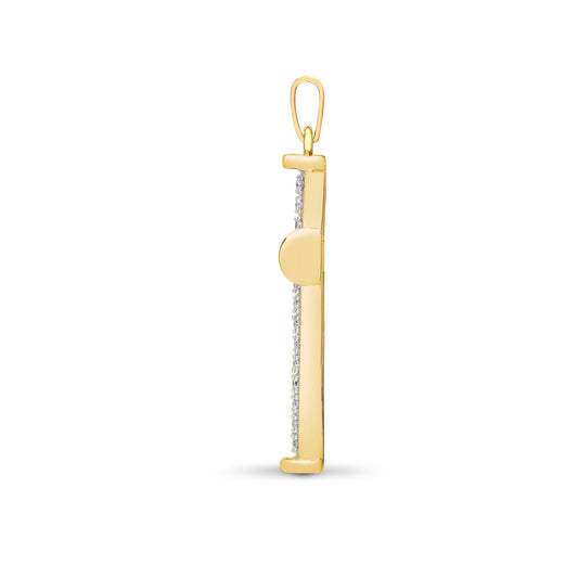 9ct Gold 0.25ct Diamond Collared Cross Pendant - 9X081