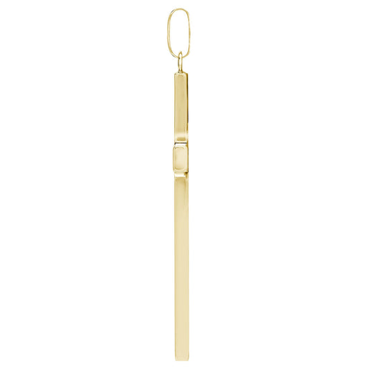 9ct Gold 0.1ct Diamond Minimalist Solitaire Cross Pendant - 9X089