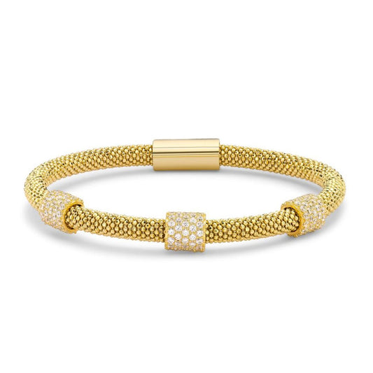 Gilded Sterling Silver CZ Popcorn Bracelet - ABB072