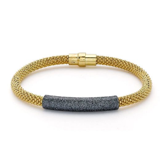 Sterling Silver Popcorn Crushed Ice Popcorn Bracelet - ABB097