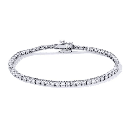Sterling Silver CZ Claw set Tennis Bracelet 2.5mm 4.00CTS - ABB115A-2.5mm