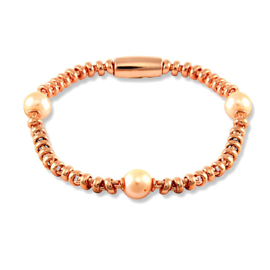 Rose Sterling Silver Magnetic Link Bracelet - ABB124