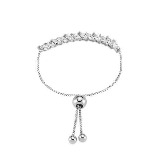 Silver Marquise CZ Eternity Line Adjustable Slider Bracelet 8.5" - ABB175