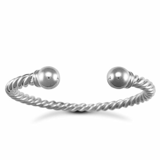 Sterling Silver twisted Torque Ladies Bangle Bracelet 5.5mm - ABG014