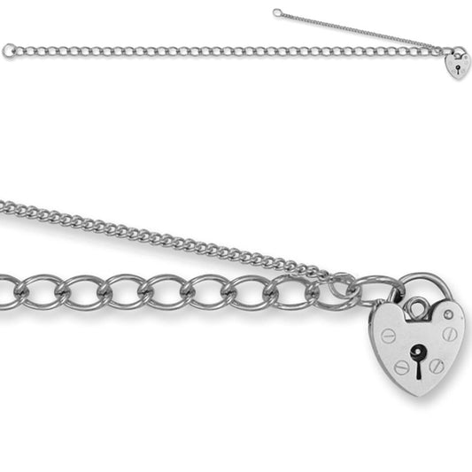 Sterling Silver charm Charm Bracelet - 4mm gauge - ACB002