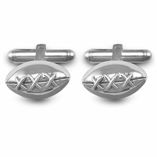 Sterling Silver Rugby American Football T-shape Cufflinks 17mm - ACL004