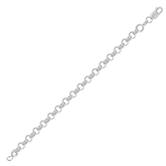 Sterling Silver CZ Pave Iced Belcher 8mm Chain Link Necklace - ACN024A