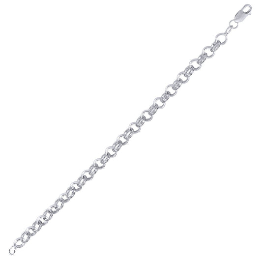 Sterling Silver CZ Iced Belcher 8mm Chain Link Bracelet 8 inch - ACN024A