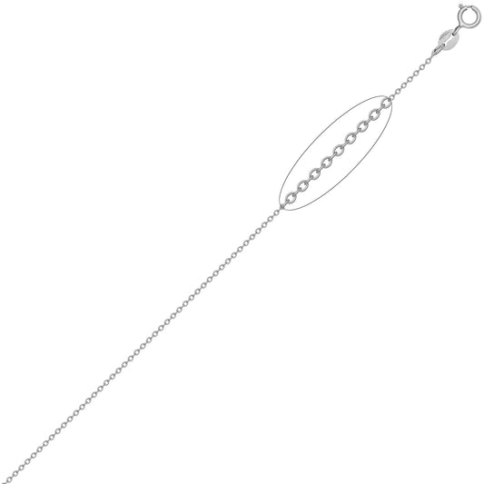 Silver Oval Belcher Rolo 1.1mm Pendant Chain Necklace 16-20" - ACN044A