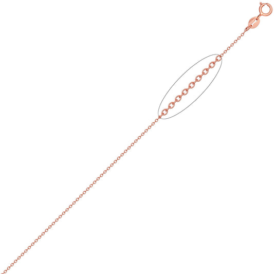 Rose-Gold-plated Silver Rolo Pendant Chain Necklace 16-20 inch - ACN044C