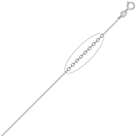 Silver Oval Belcher Rolo 2mm Pendant Chain Necklace 16-20" - ACN044D