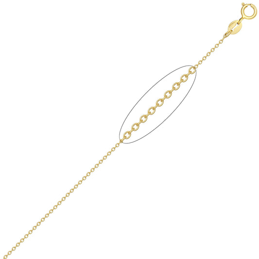 Gold-Plated Silver Oval Rolo 2mm Pendant Chain Necklace 16-20" - ACN044E