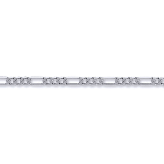 Unisex Silver 3+1 Figaro Link 1.5mm Chain Necklace - ACN047A