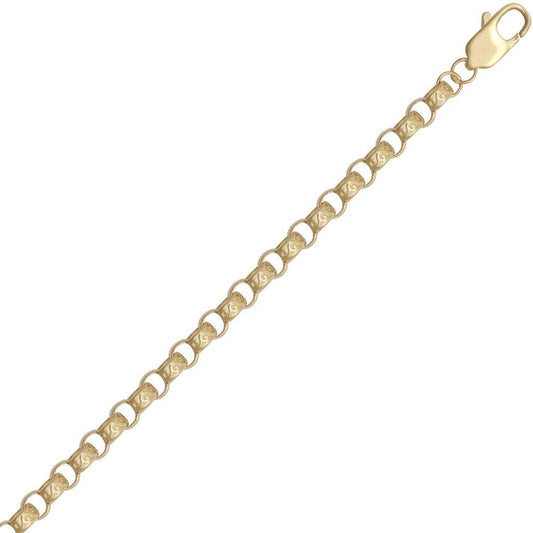 Gold-Plated Silver Carved Filigree Belcher Chain Bracelet - ACN048A-GP-7.5