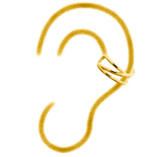 14k Gold-plated Silver Wires Crossed Slip-on Helix Cuff Earrings - AEC001A