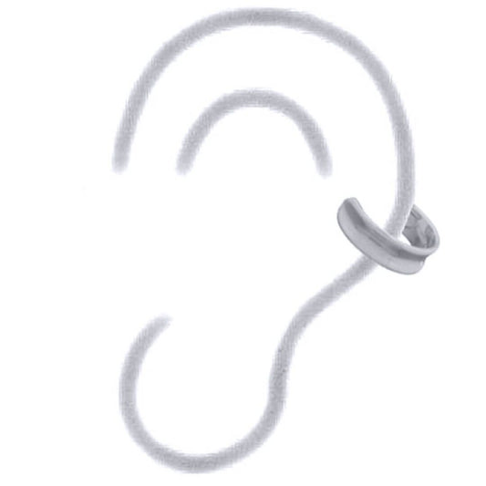 Silver Concaved Band Slip-on Helix Cuff Earrings - AEC011