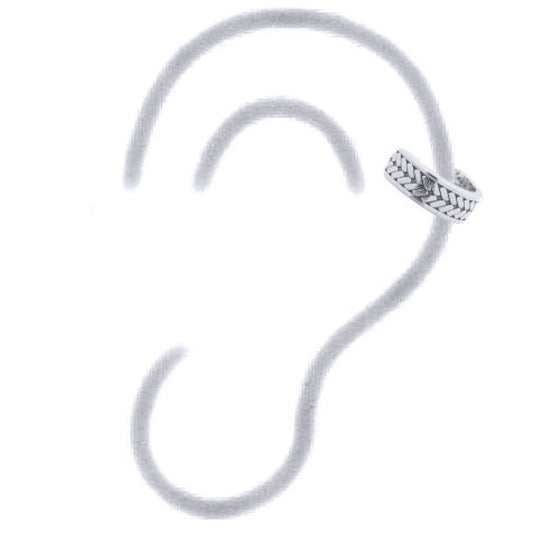 Silver Wheat Sheaf Olive Brand Slip-on Helix Cuff Earrings - AEC012