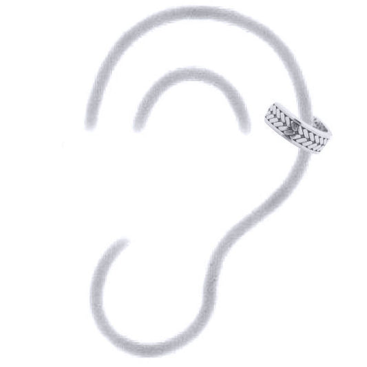 Silver Wheat Sheaf Olive Brand Slip-on Helix Cuff Earrings - AEC012