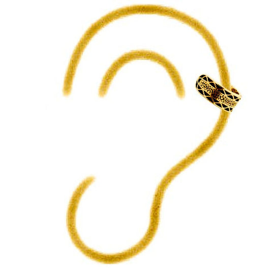 Gold-plated Silver Reptile Pattern Slip-on Helix Cuff Earrings - AEC013A
