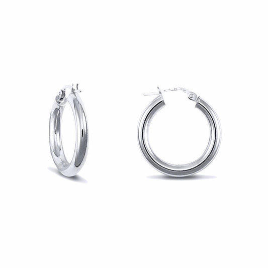 Sterling Silver Polished Hoop Earrings 3mm 20mm - AER006A