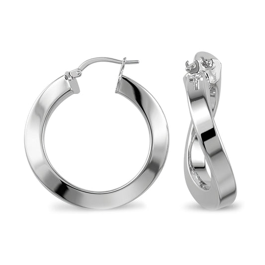 Sterling Silver formed Hoop Earrings - AER018