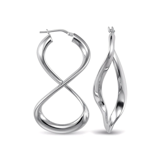 Sterling Silver Figure of Eight Infinity Hoop Earrings - AER031