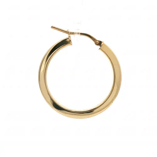 Gold-Plated Sterling Silver Square Tube 2.5mm Hoop Earrings 25mm - AER273C-GP