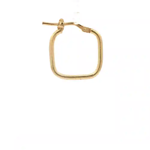 Gold-Plated Silver Square TV Shape 1.5mm Hoop Earrings 15mm - AER274A-GP