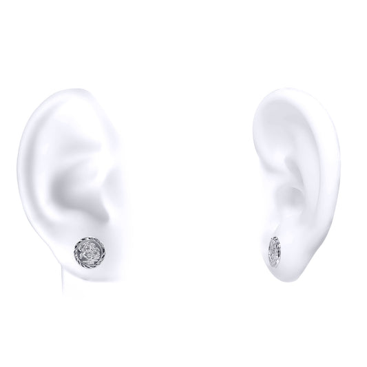 Silver St George & Dragon 1999 Medallion Stud Earrings, 10mm - AES291