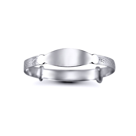 Sterling Silver Kids ID Identity expanding Baby Bangle Bracelet - AKB014