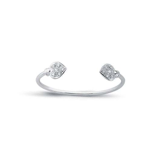 Sterling Silver Love Hearts CZ Torque Baby Bangle Bracelet 2.5mm - AKB026