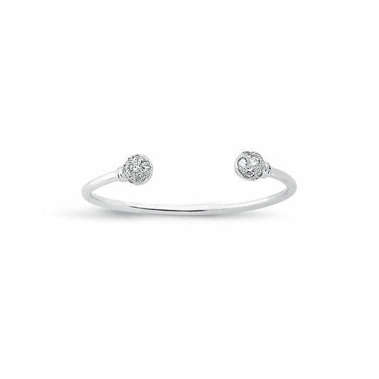 Sterling Silver Round CZ Torque Baby Bangle Bracelet 2.5mm - AKB027