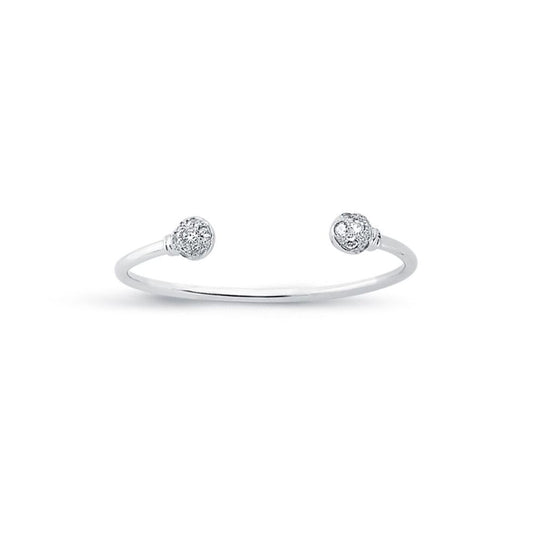 Sterling Silver Round CZ Torque Baby Bangle Bracelet 2.5mm - AKB027