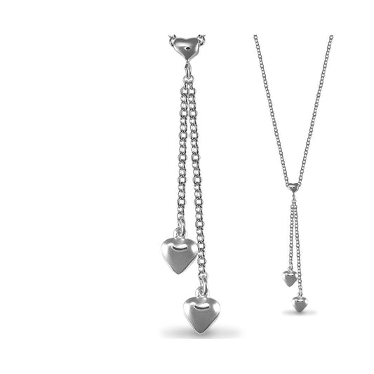 Sterling Silver drop 17" Heart Chain - ANC023-17