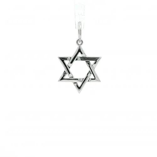 Sterling Silver Magen David Star Charm Pendant 20mm - APD056